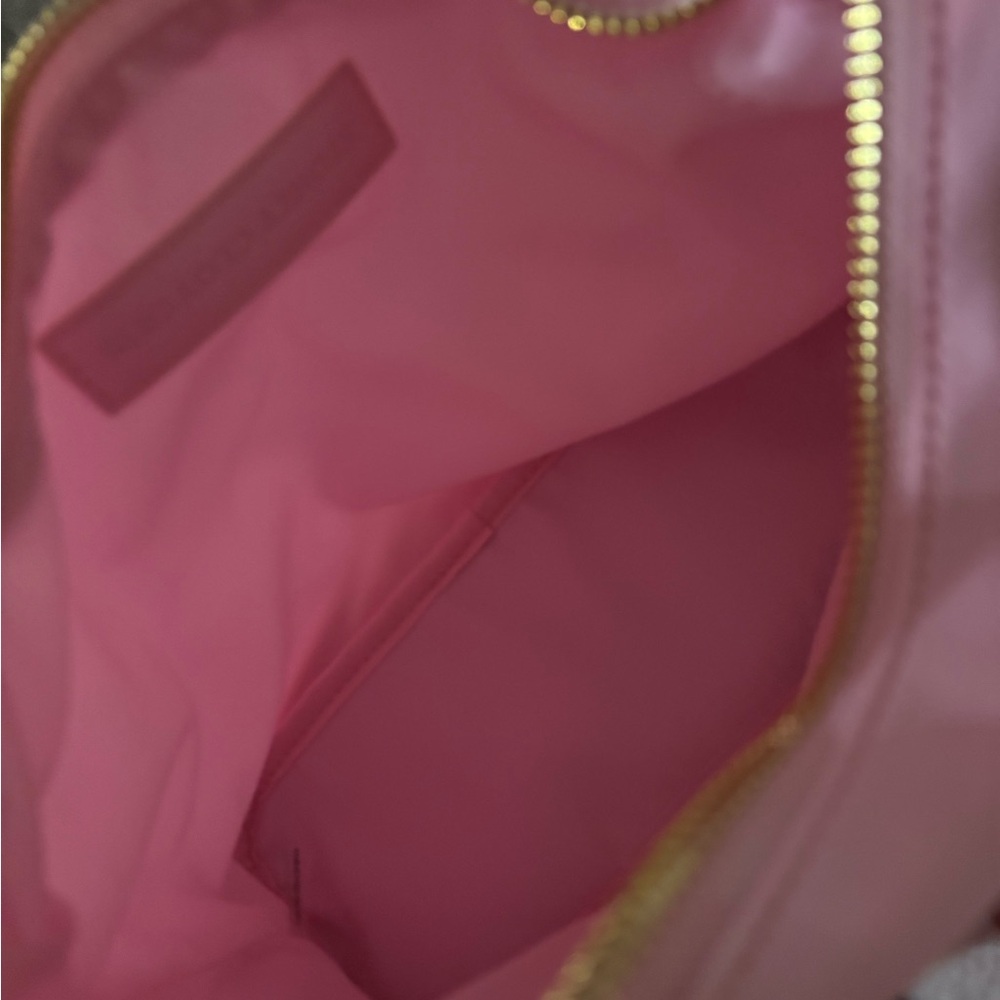 Stoney Clover Lane Pink Ruched Handle Satchel with Bear Charm - Picture 3 of 3